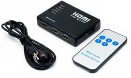 מפצל HDMI ושלט ל-5 מכשירים