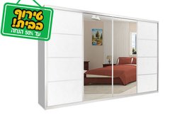 ארון הזזה כרמל 4 דלתות עם מראה