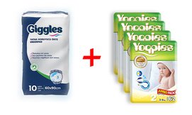 ארבע חבילות חיתולי Yoppies