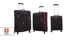 סט 3 מזוודות בד SWISS TRAVEL