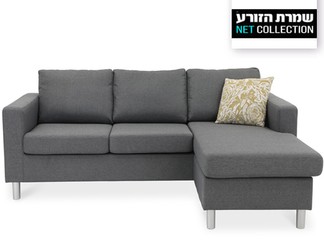 ספה פינתית עם שזלונג דגם 'מור'