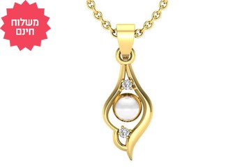 תליון בעיצוב נוצה 14K