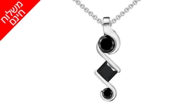 תליון יהלומים שחורים 14K