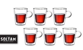 סט 6 כוסות דופן כפולה סולתם