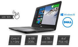 נייד Dell עם מסך מגע ומעבד i7