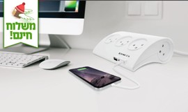 רב שקע הכולל כניסות USB